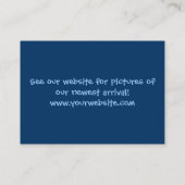 Denim-Geburts-Mitteilungs-Karte Visitenkarte (Rückseite)