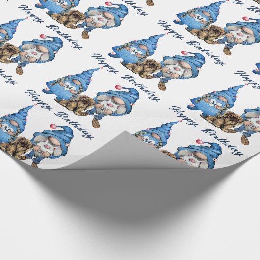 Denim Gnomes Pattern Geschenkpapier (Ecke)