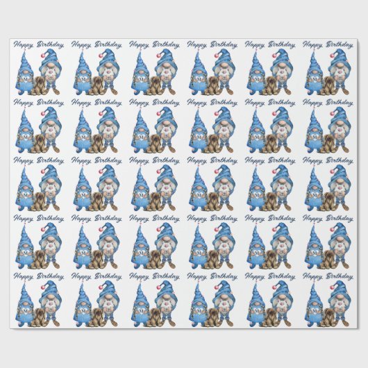 Denim Gnomes Pattern Geschenkpapier (Flach)