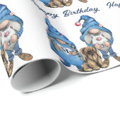 Denim Gnomes Pattern Geschenkpapier (Rolleneckpunkt)