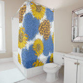Denim Hearts Leopard Sunflowers Muster Duschvorhang (Beispiel)