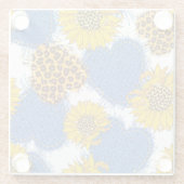 Denim Hearts Leopard Sunflowers Muster Glasuntersetzer (Rückseite)