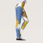 Denim Hearts Leopard Sunflowers Muster Leggings (Rechts)