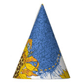 Denim Hearts Leopard Sunflowers Muster Partyhütchen (Links)