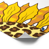 Denim Hearts Leopard Sunflowers Muster Poster (Ecke)
