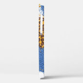 Denim Herzen aus Stoff mit abgerissenen Kanten und Case-Mate iPhone Hülle (Rückseite / Links)