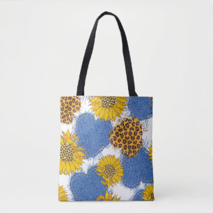 Denim Herzen aus Stoff mit abgerissenen Kanten und Tasche