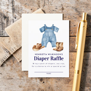 Denim Hut Boots Babyparty Windelverlosung Begleitkarte