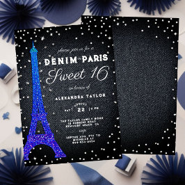 Denim in Paris Glitzer Minimalistisch Rustikale Sü Einladung