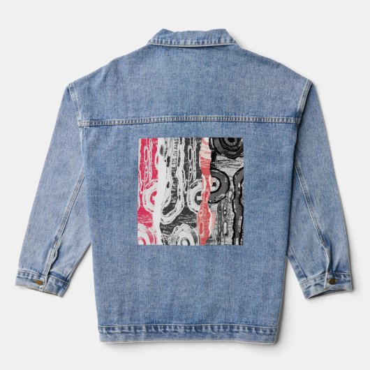 Denim-Jacke – Abstract Land Jeansjacke (Rückseite)