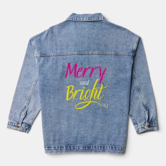 Denim-Jacke: Fröhlich und Hell (rosa/gelb) Jeansjacke (Rückseite)