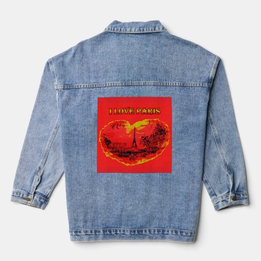 Denim-Jacke ich liebe paris Jeansjacke (Rückseite)