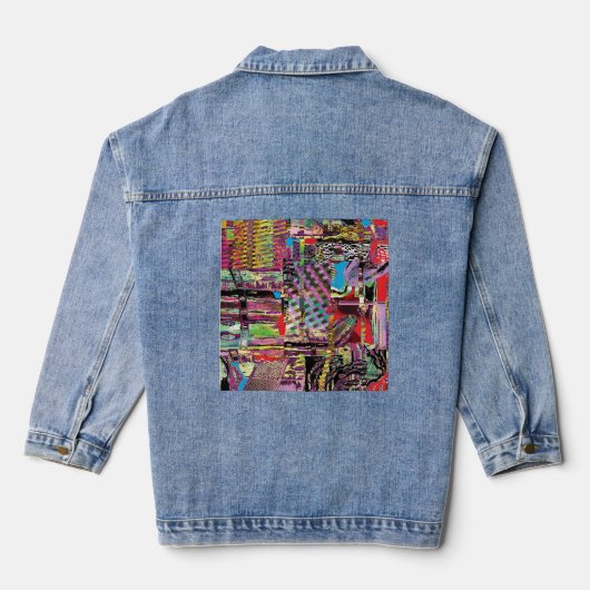 Denim-Jacke – Urbane Fraktale Jeansjacke (Rückseite)