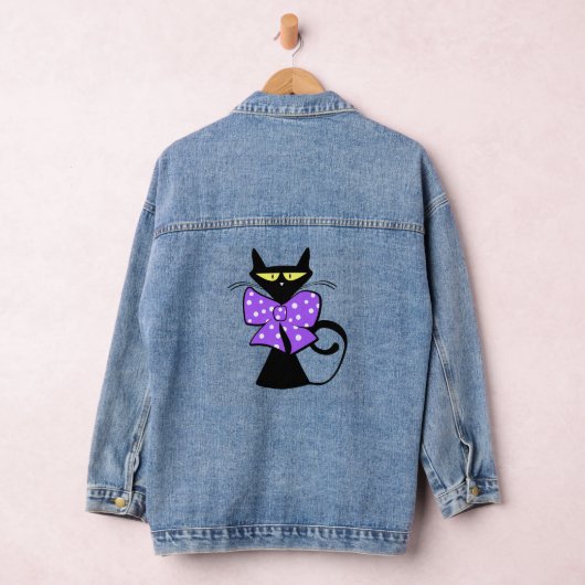 Denim Jacket Blue Lila Black Cat Jeansjacke (Hangar)