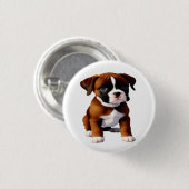 Denim Jacket Boxer Dog Button (Vorne & Hinten)