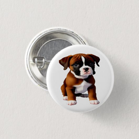 Denim Jacket Boxer Dog Button (Vorne & Hinten)