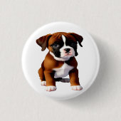 Denim Jacket Boxer Dog Button (Vorderseite)