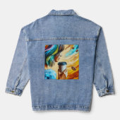 Denim Jacket — Coffee Breeze Art Jeansjacke (Rückseite)
