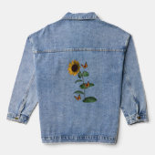 Denim Jacket Floral Butterfly Sonnenblume Jeansjacke (Rückseite)