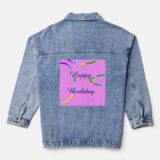 Denim Jacket Ihren Text oder Glückwunsch zum Gebur Jeansjacke (Rückseite)