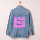 Denim Jacket Ihren Text oder Glückwunsch zum Gebur Jeansjacke (Hangar)