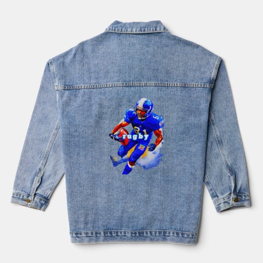 Denim Jacket Jean Jacket Farbiges Design D Jeansjacke (Rückseite)
