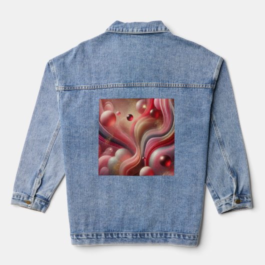 Denim Jacket mit Abstraktem Kunstpatch Jeansjacke (Rückseite)