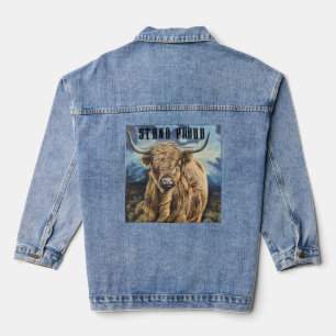 Denim Jacket mit Highland Bull Jeansjacke