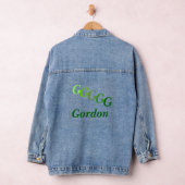 Denim Jacket - Stepped Initials with Name in Green Jeansjacke (Hangar)