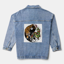 DENIM JACKET TIGER DRAGON CIRCLE JEANSJACKE