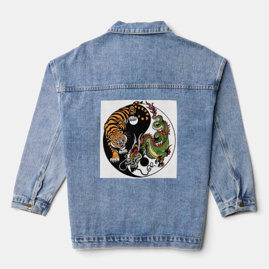 DENIM JACKET TIGER DRAGON CIRCLE JEANSJACKE (Rückseite)