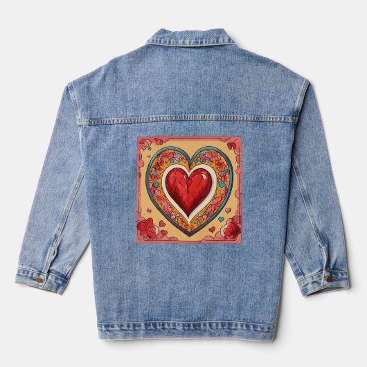 Denim Jacket, Traditioneller Tinte: Kunst am Stoff Jeansjacke (Rückseite)