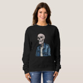 Denim Jacket Vintag Skull Sweatshirt (Vorne ganz)