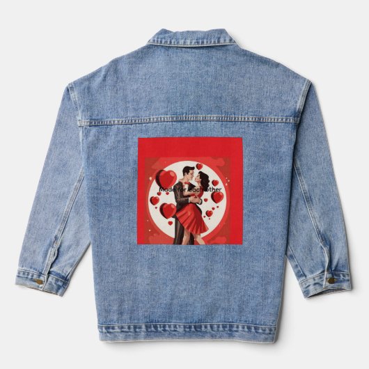 Denim Jacket with romantic design  Jeansjacke (Rückseite)