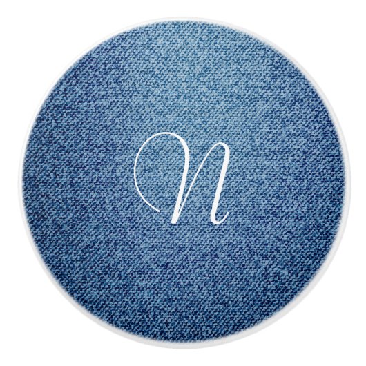 Denim Jean Look Personalisiert Custom Dresser Keramikknauf (Vorderseite)