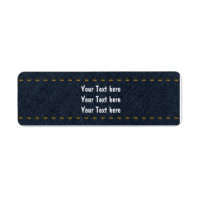 Denim Jean Stitched Card Party Address Labels