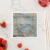 Denim Jean Stitched Pocket Birthday Party Napkins Serviette (Beispiel)