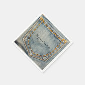 Denim Jean Stitched Pocket Birthday Party Napkins Serviette (Ecke)