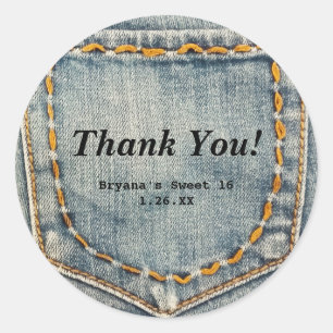Denim Jean Stitched Pocket Custom Gevor Stickers