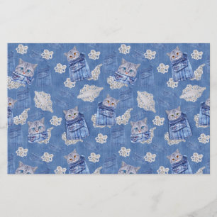 Denim Jean-Taschen, Kätzchen und Spitzen