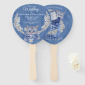 Denim Jean-Taschen, Kätzchen und Spitzen Fächer (Vorne und Hinten)