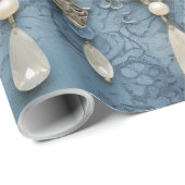 Denim Jean-Taschen, Kätzchen und Spitzen Geschenkpapier (Rolleneckpunkt)