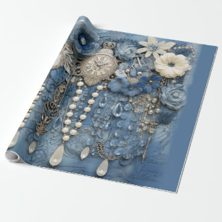 Denim Jean-Taschen, Kätzchen und Spitzen Geschenkpapier