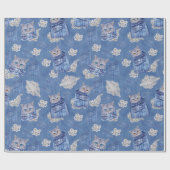 Denim Jean-Taschen, Kätzchen und Spitzen Geschenkpapier (Flach)