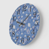 Denim Jean-Taschen, Kätzchen und Spitzen Große Wanduhr (Winkel)