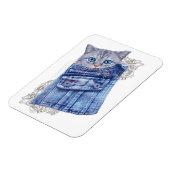 Denim Jean-Taschen, Kätzchen und Spitzen Magnet (Linke Seite)