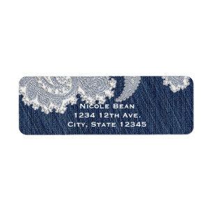 Denim Jean & White Lace Elegant Bridal Wedding