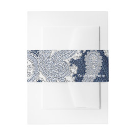 Denim Jean & White Lace Elegant Bridal Wedding Einladungsbanderole