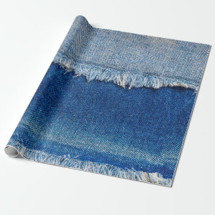 Denim Jeans Hintergrund. Denim-Rippstoff mit b Geschenkpapier