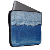 Denim Jeans Hintergrund. Denim-Rippstoff mit b Laptopschutzhülle (Vorne Rechts)